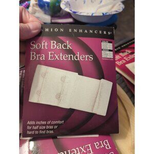 3 Packages SOFT BACK BRA EXTENDERS WHITE ONE SIZE NIP